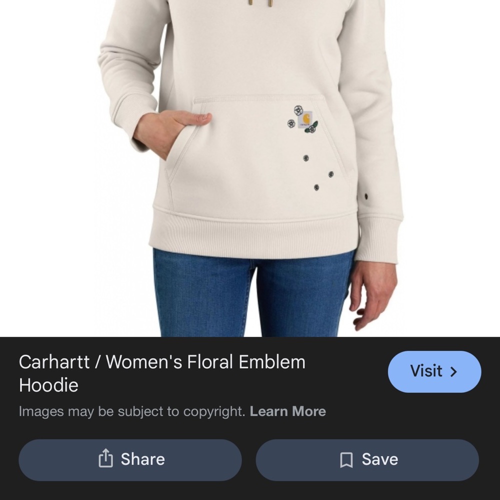 Carhartt Women's Floral Emblem Cream Hoodie